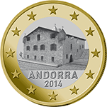Andorra, mince 1 euro