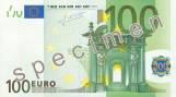 Bankovka 100 € (přední strana)