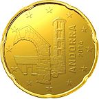 Andorra, mince 20 centů