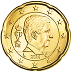 Belgie, mince 20 centů