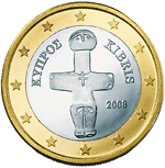 Kypr, mince 1 euro