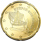 Kypr, mince 20 centů