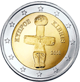 Kypr, mince 2 euro