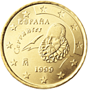 Španělsko, mince 10 centů