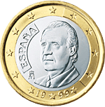 Španělsko, mince 1 euro