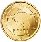 Estonsko, mince 20 centů