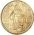 Francie, mince 20 centů