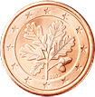 Německo, mince 1 cent