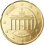 Německo, mince 20 centů