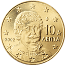 Řecko, mince 10 centů