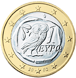 Řecko, mince 1 euro