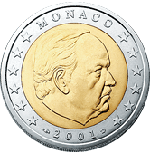 Monako, mince 2 euro