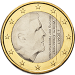 Nizozemsko, mince 1 euro