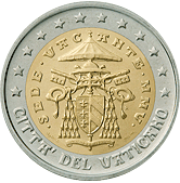 Vatikán, mince 2 euro