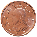 Vatikán, mince 2 centy