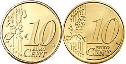 Společná strana deseticentové euromince