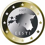 Národní strana estonské mince 1 €